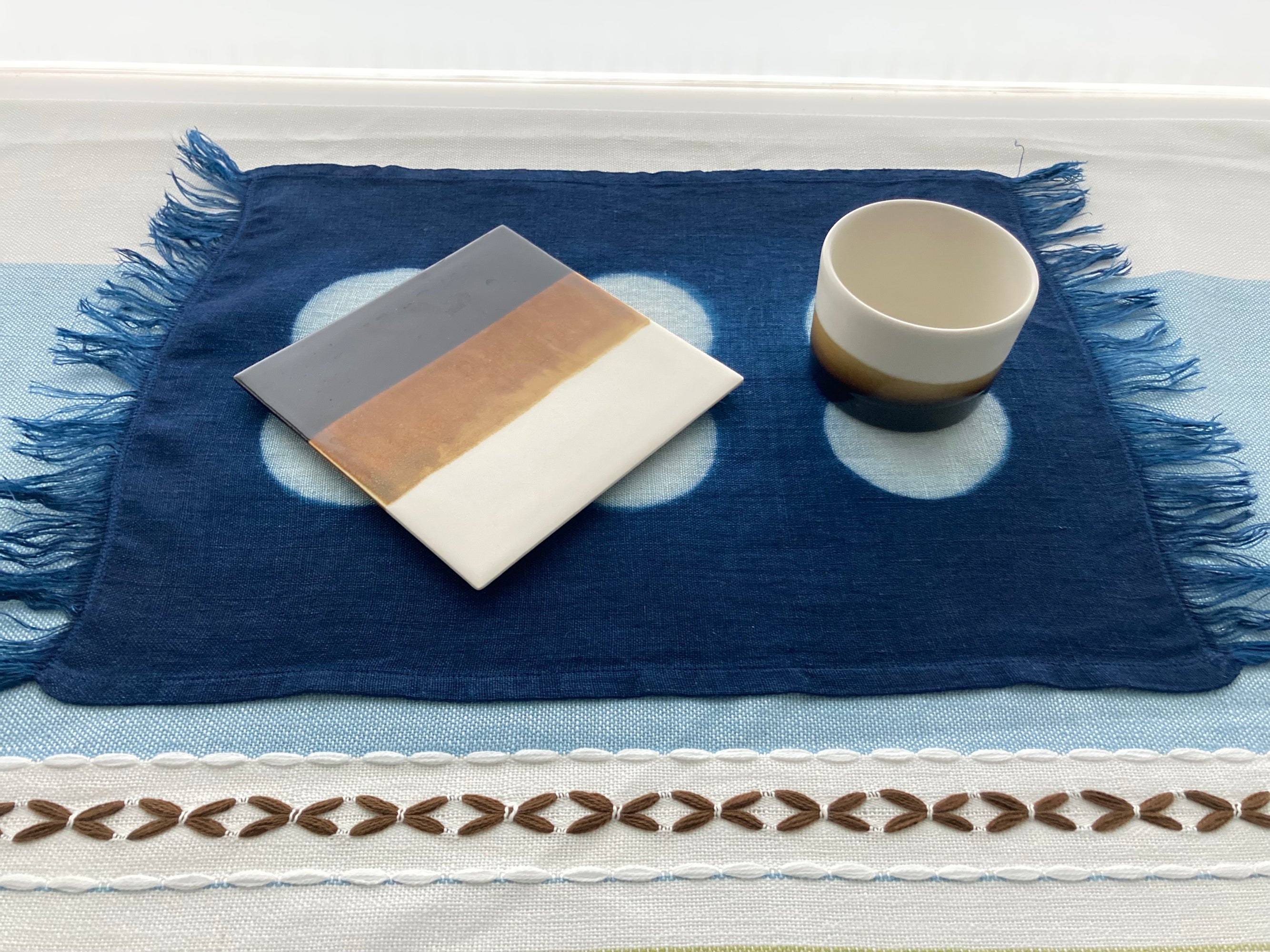 数量限定 海色空色工房<br>本藍染め テーブルウェア