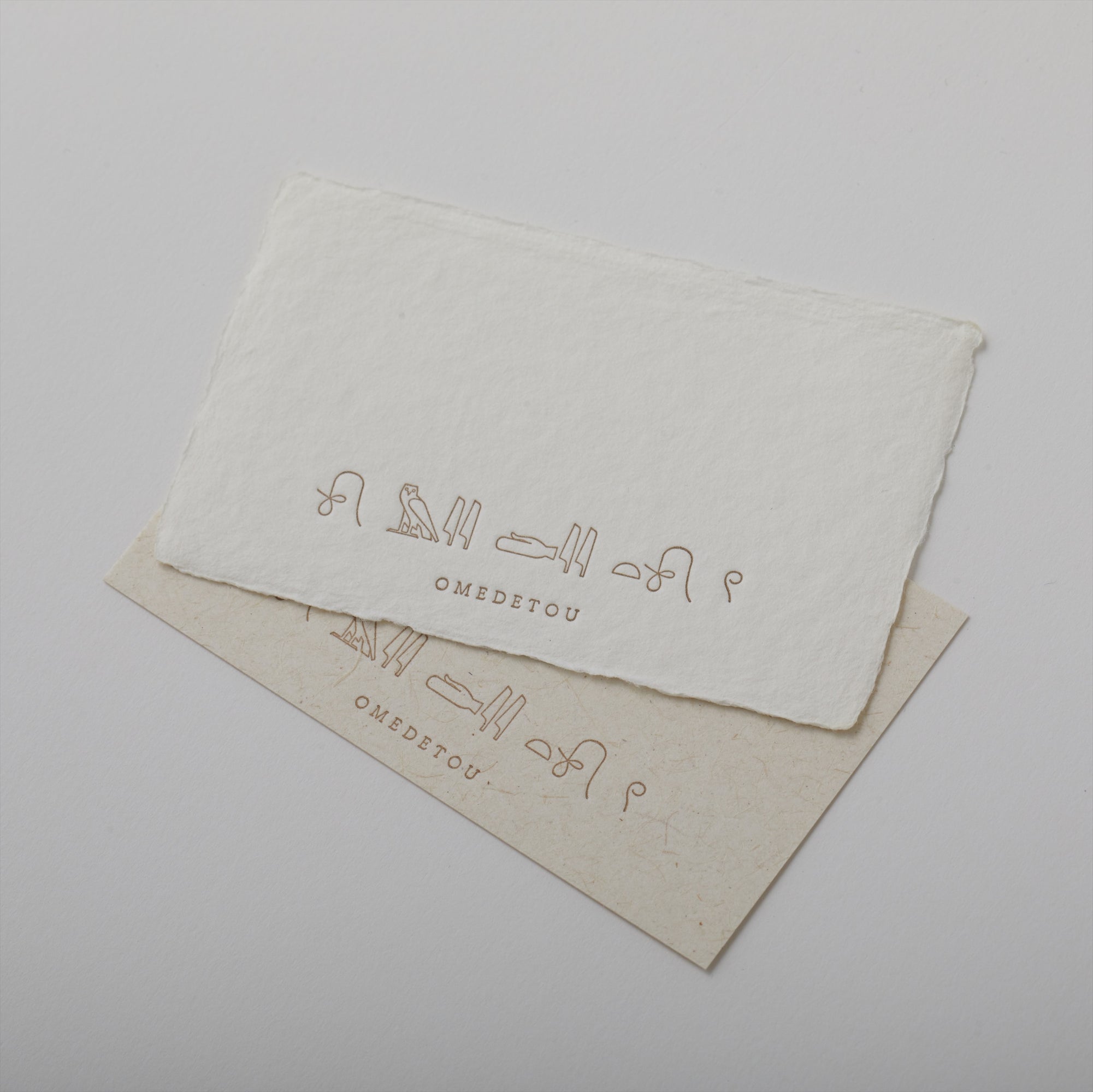 活版印刷　メッセージカード（ヒエログリフおめでとう）５色セット